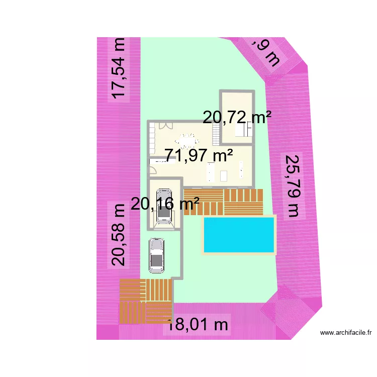 PLAN GARAGE DEVANT. Plan de 8 pièces et 169 m²