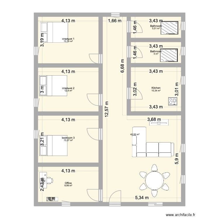 TELETI plan 4. Plan de 8 pièces et 112 m2