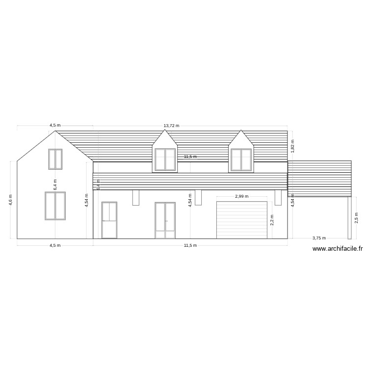 façade. Plan de 0 pièce et 0 m2 façade. Plan de 0 pièce et 0 m2