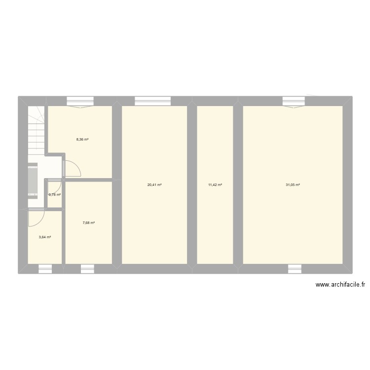 la valade 1 RDC. Plan de 11 pièces et 173 m2