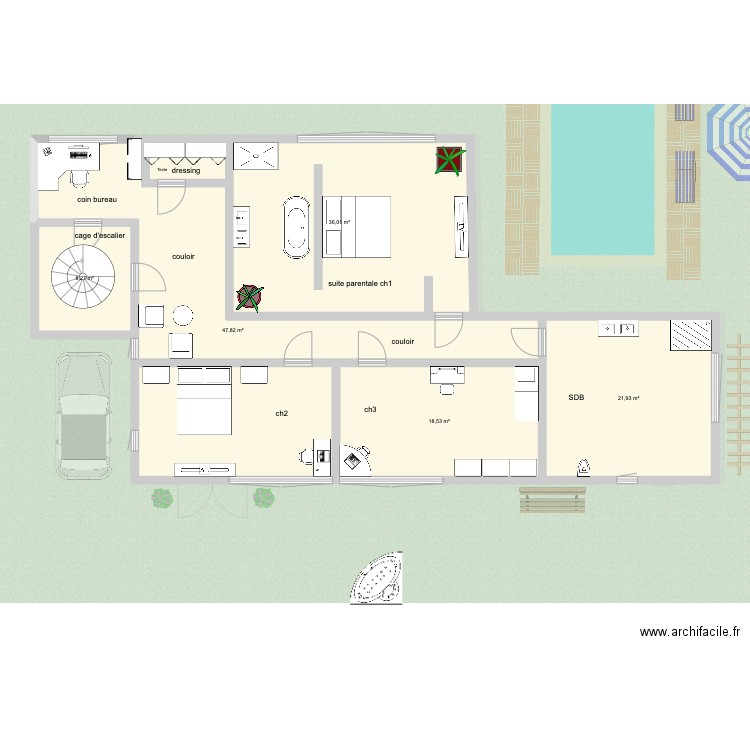 test zoé. Plan de 9 pièces et 270 m2