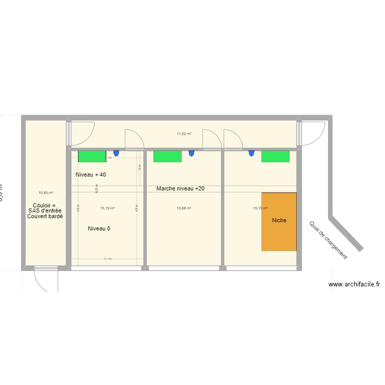 Frederic FEST. Plan de 9 pièces et 126 m2