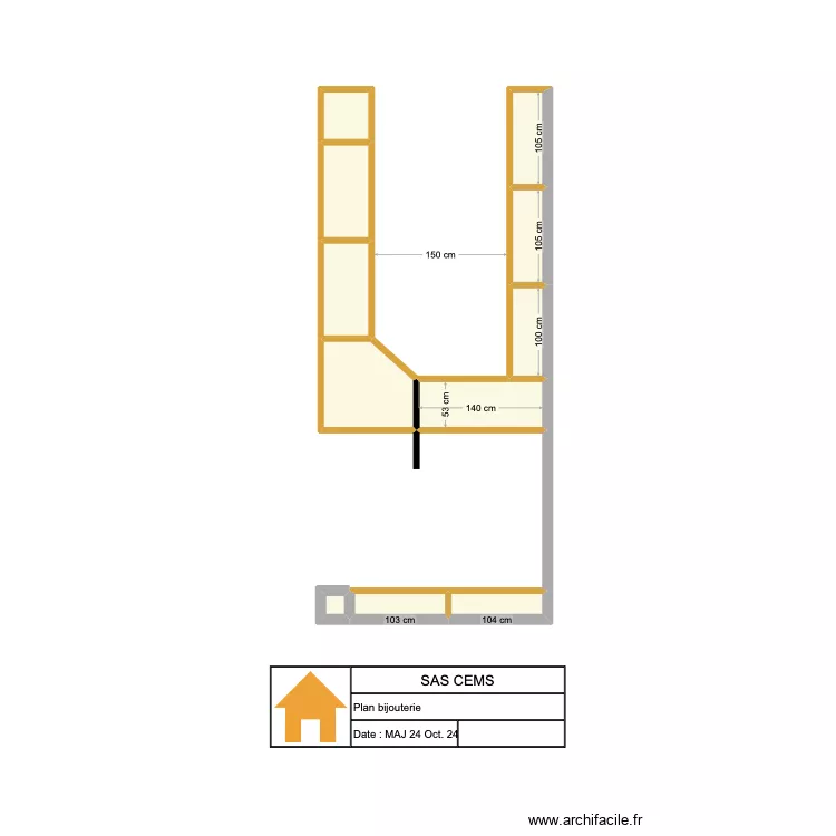 Plan bijouterie. Plan de 