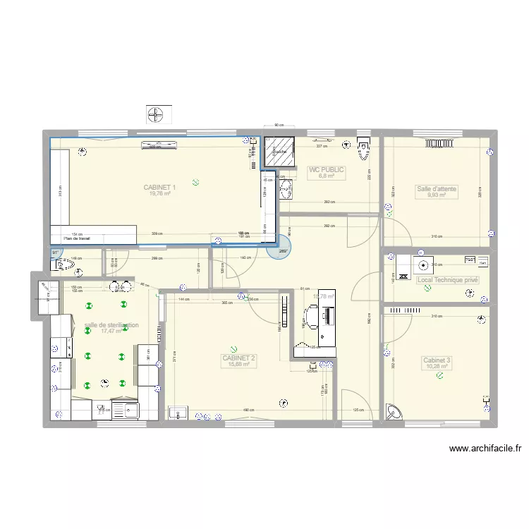 CABINET DR THOMAS V4. Plan de 