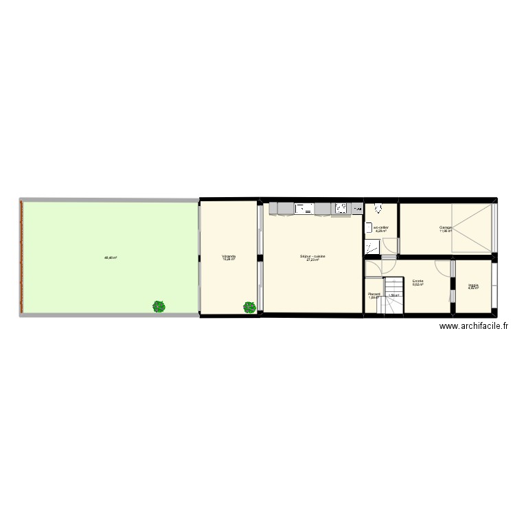 DAUBARD. Plan de 25 pièces et 224 m2