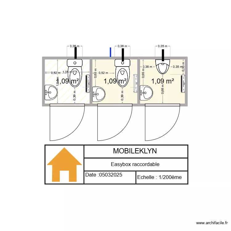 cabine trio CEA3. Plan de 