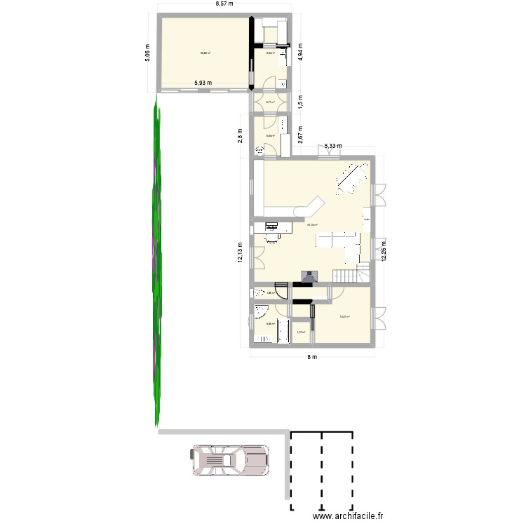 nestier1. Plan de 9 pièces et 126 m2
