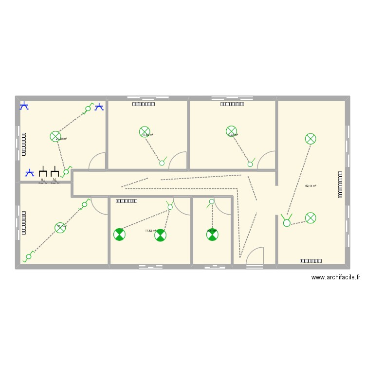 GHILES 2. Plan de 7 pièces et 168 m2