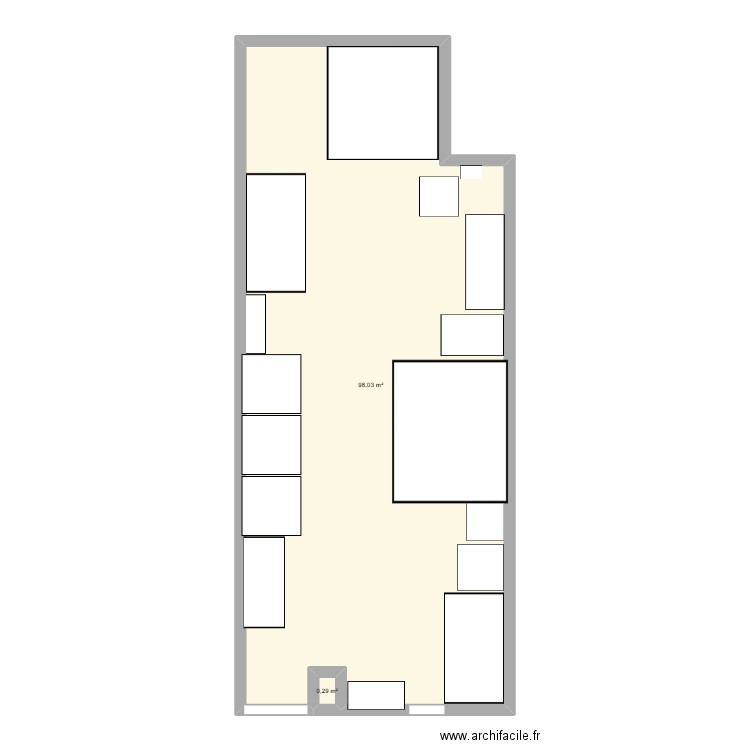 plan labo. Plan de 2 pièces et 98 m2