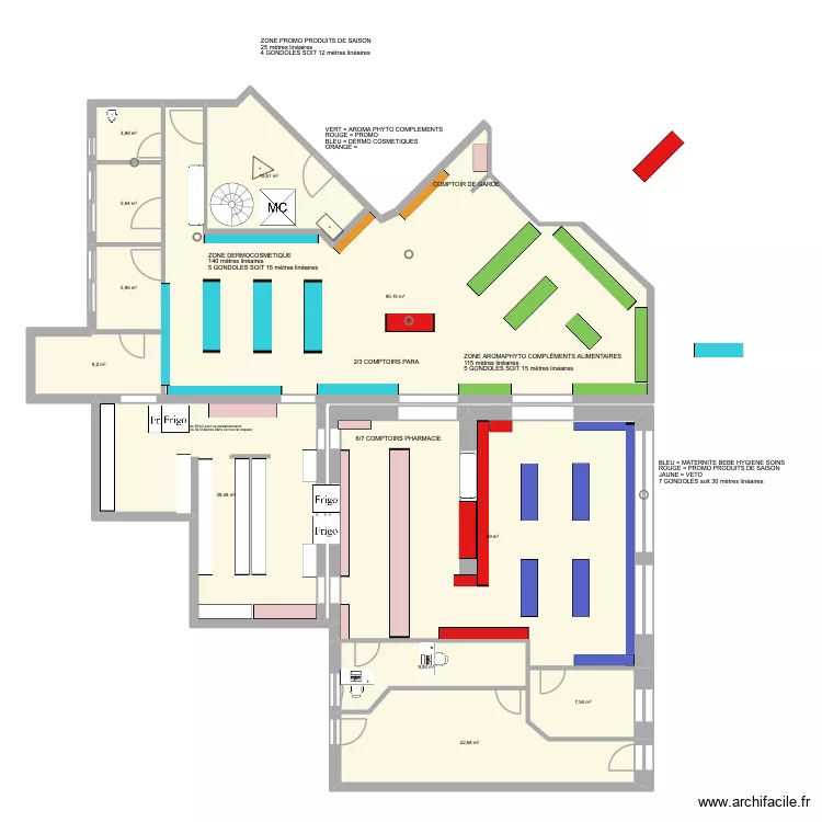 Plan pharmacie Enti&egrave;re 3. Plan de 