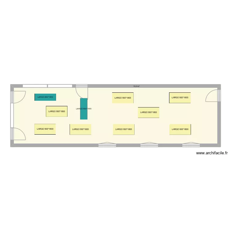SALLE DES PETITS - ALSH ST LYE. Plan de 1  et 80 m²