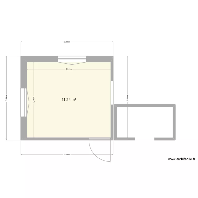 Dressing. Plan de 1 pièce et 11 m²