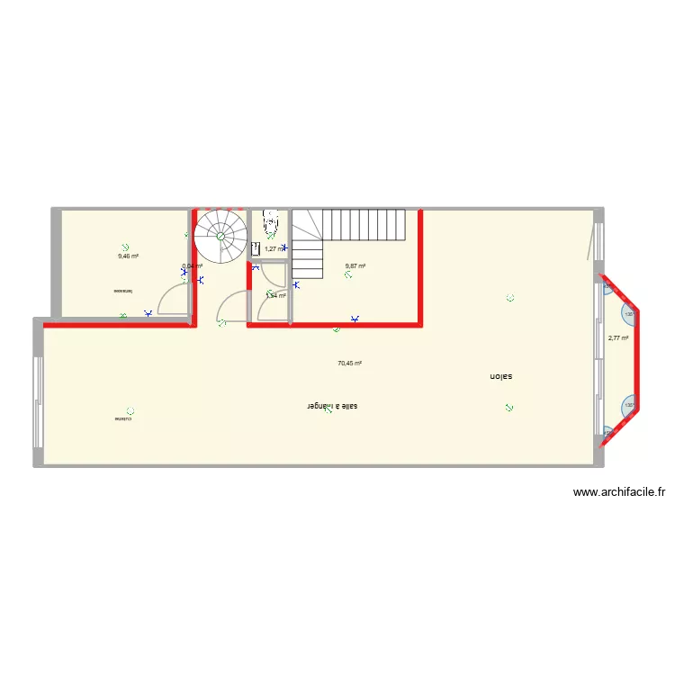 perais. Plan de 7  et 95 m²