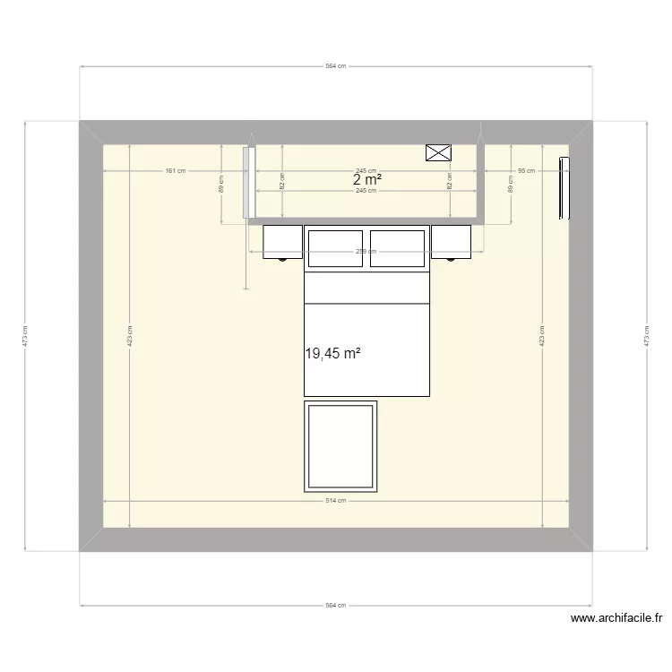 Granpr&eacute; SDB projet etage. Plan de 