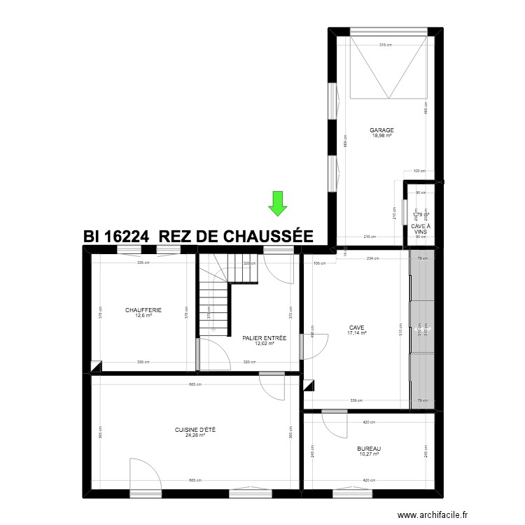 BI 16224.. Plan de 35 pièces et 378 m2