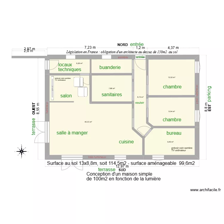 Maison Sud 100m2 06. Plan de Maison Sud 100m2 06. Plan de