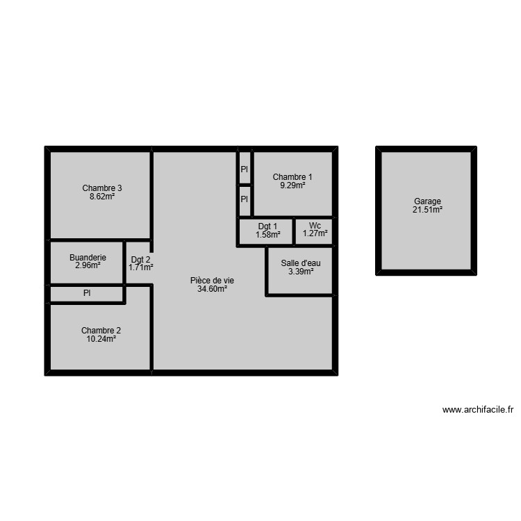 Herve mesurage saint hilaire. Plan de 0 pièce et 0 m2