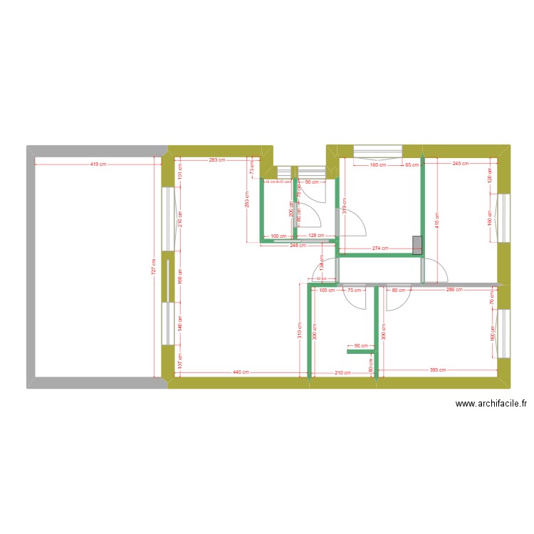 Projet 2 - Placo - 60 r Saint Louis. Plan de 12 pièces et 103 m2