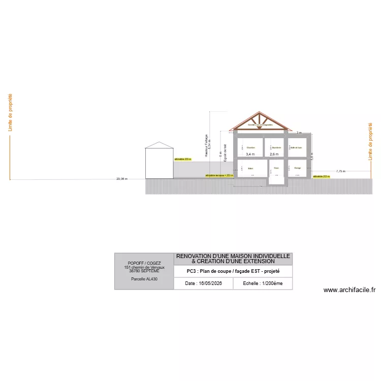 Plan Coupe PROJETTE v2. Plan de 2 et 18 m² Plan Coupe PROJETTE v2. Plan de 2 et 18 m²