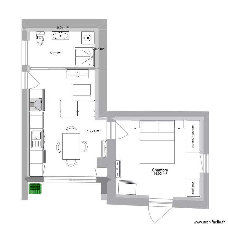41 Amménagement isolé. Plan de 6 et 35 m² 41 Amménagement isolé. Plan de 6 et 35 m²