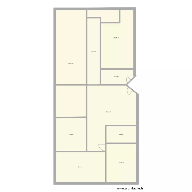 Bureau R+1. Plan de 9  et 177 m²