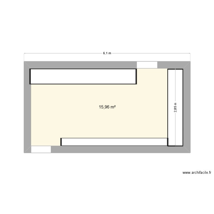 cave. Plan de 1 pièce et 16 m2