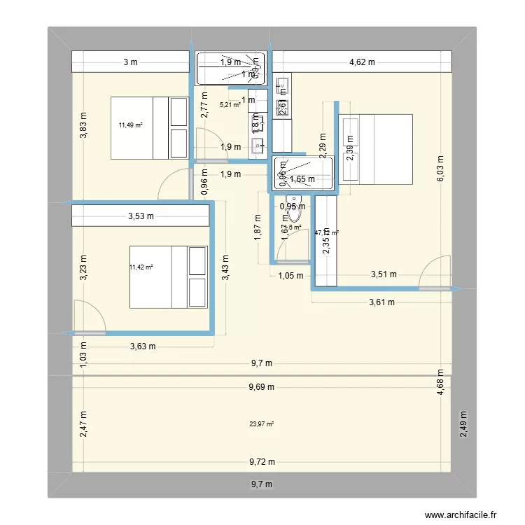 PEYRADE LAURIE. Plan de 