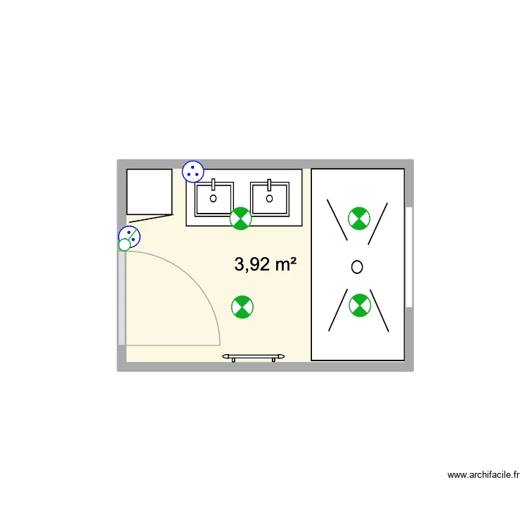 GUEZOU. Plan de 1 pièce et 4 m²