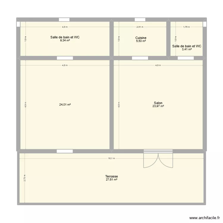 Ban Natoie 2. Plan de 6  et 94 m²