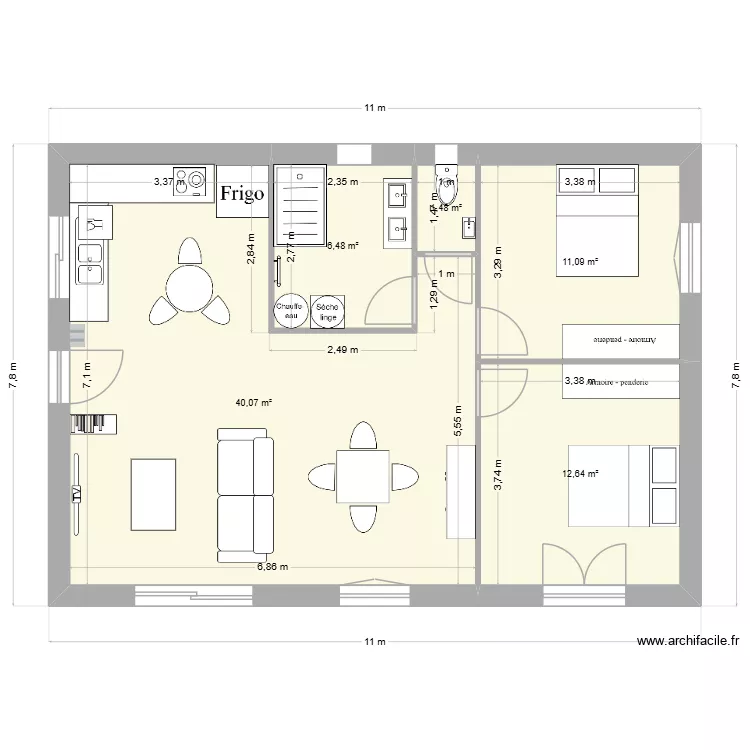 Maison test sdb. Plan de 5 et 72 m² Maison test sdb. Plan de 5 et 72 m²