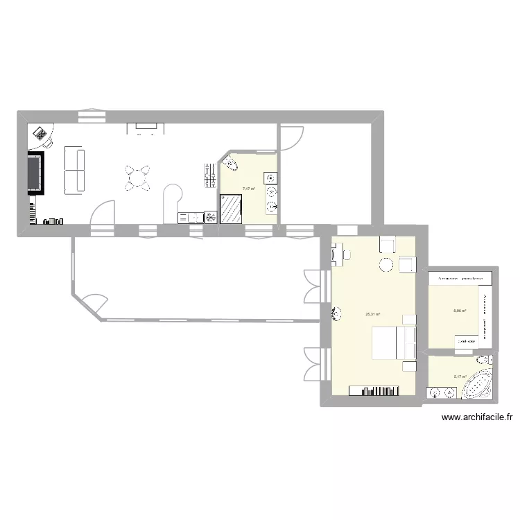 detail chambre parental. Plan de 4 et 47 m² detail chambre parental. Plan de 4 et 47 m²