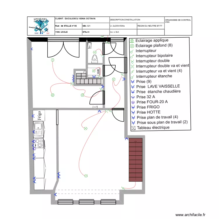 OCTAVIA UCCLE IMPL. Plan de 4  et 21 m²
