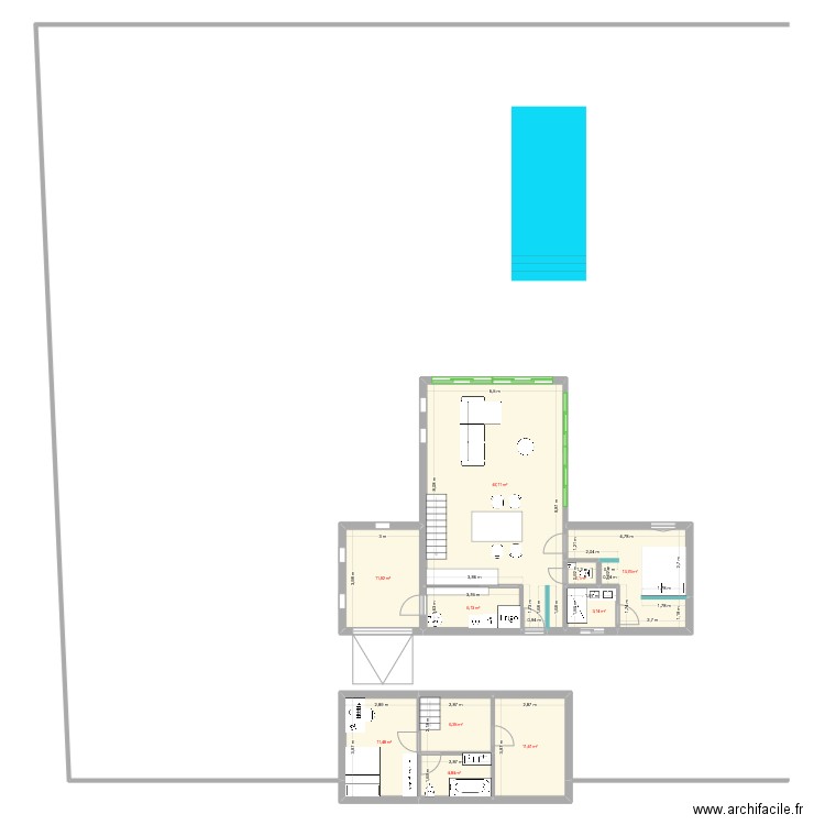 Maison3. Plan de 10 pièces et 117 m2