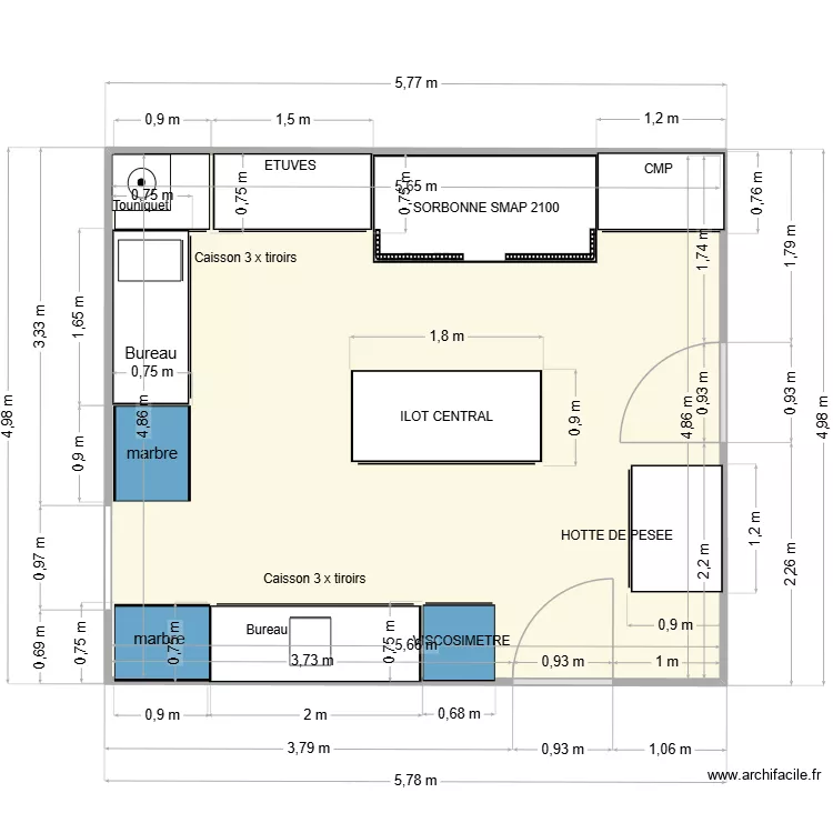 SALLE TECHNO PHOTONIS V2. Plan de 1 Pièce et 28 m² SALLE TECHNO PHOTONIS V2. Plan de 1 Pièce et 28 m²