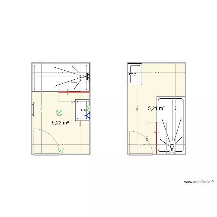PIERRE SYLVIANE. Plan de 2  et 10 m²