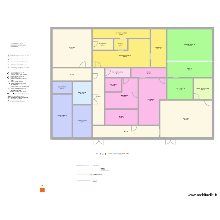 Frejus Nouveau Local v2. Plan de 24 pièces et 335 m2