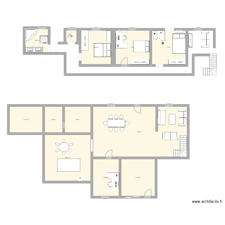 maison. Plan de 12 pièces et 208 m2