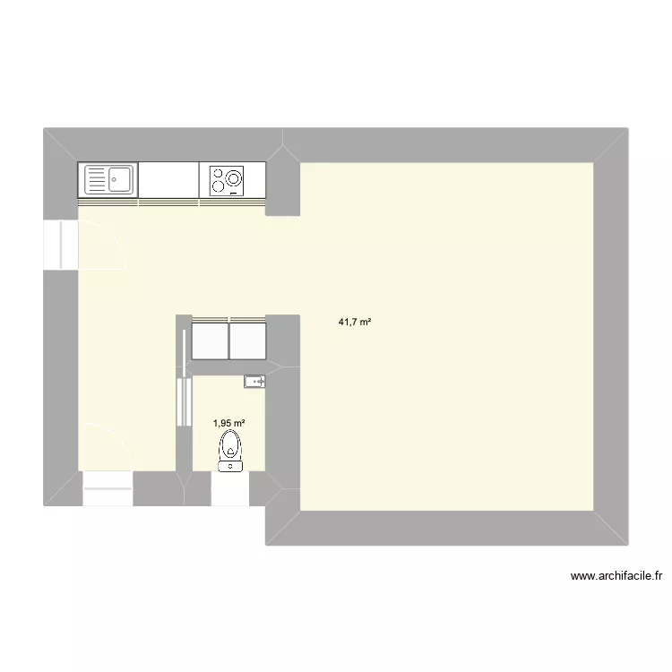FOUR. Plan de 2  et 44 m²