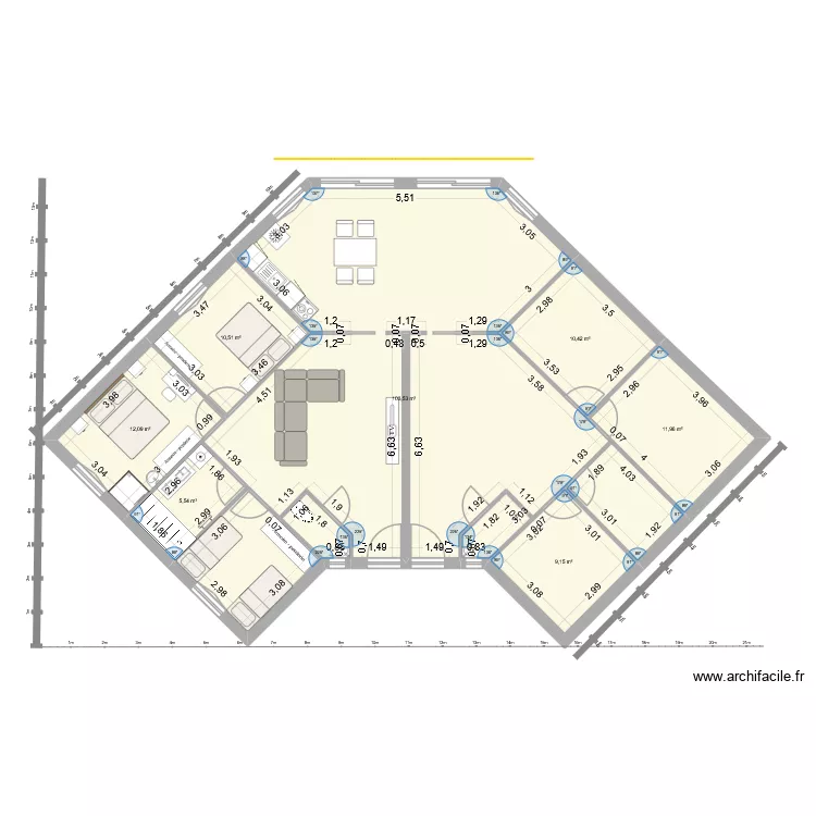 coico spécial. Plan de 7 Pièces et 163 m² coico spécial. Plan de 7 Pièces et 163 m²