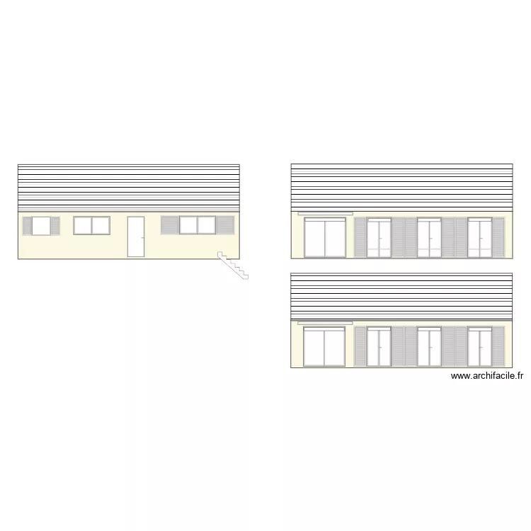 Facade avant actuelle. Plan de Facade avant actuelle. Plan de
