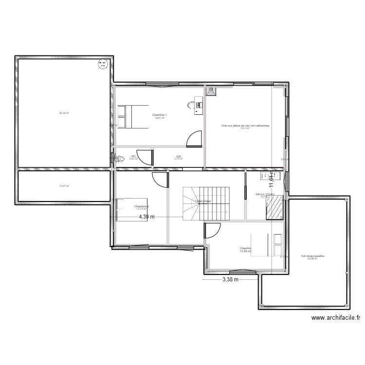 APS ILLHAESERN HAUMESSER ETAGE MODIF. Plan de 22 pièces et 159 m2