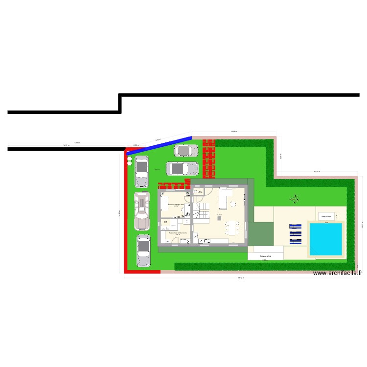Maison modifiée aménagement jardin 2. Plan de 14 pièces et 522 m2