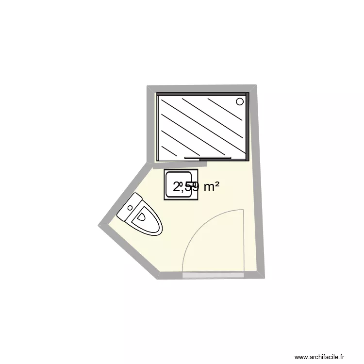 STE GENEVIEVE SDE. Plan de 1  et 3 m²