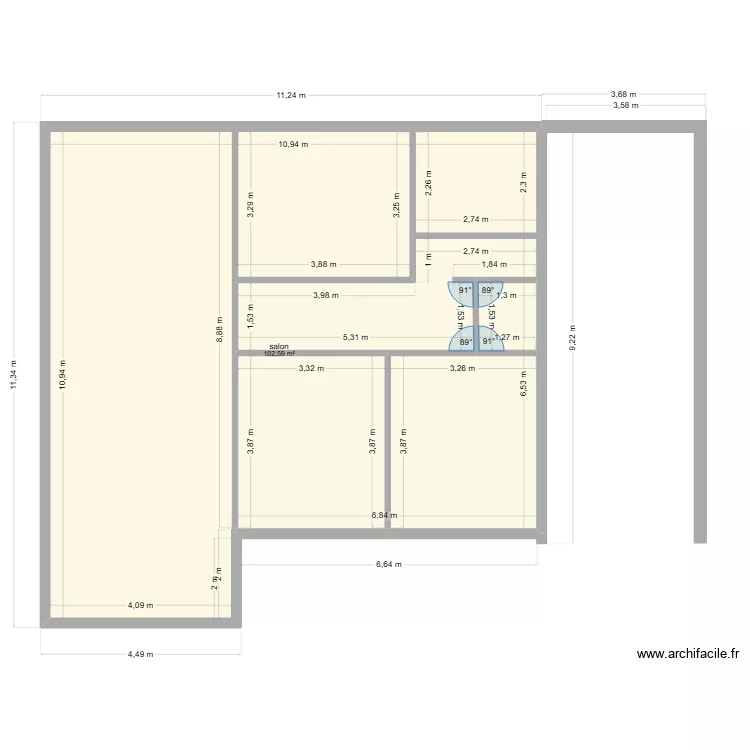 plan feillens impasse des quarts. Plan de 1 et 103 m² plan feillens impasse des quarts. Plan de 1 et 103 m²