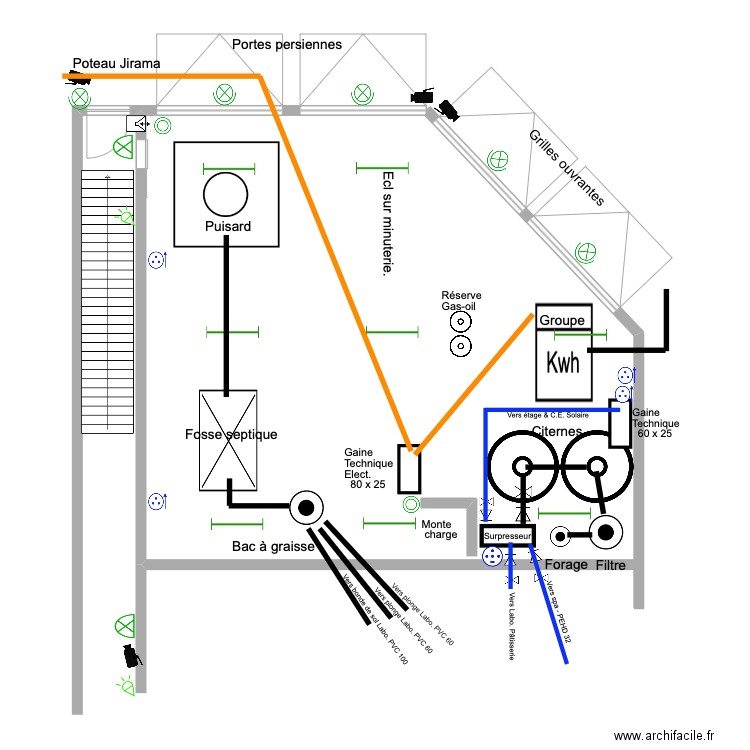 Bâtiment employés Garage. Plan de 0 pièce et 0 m2