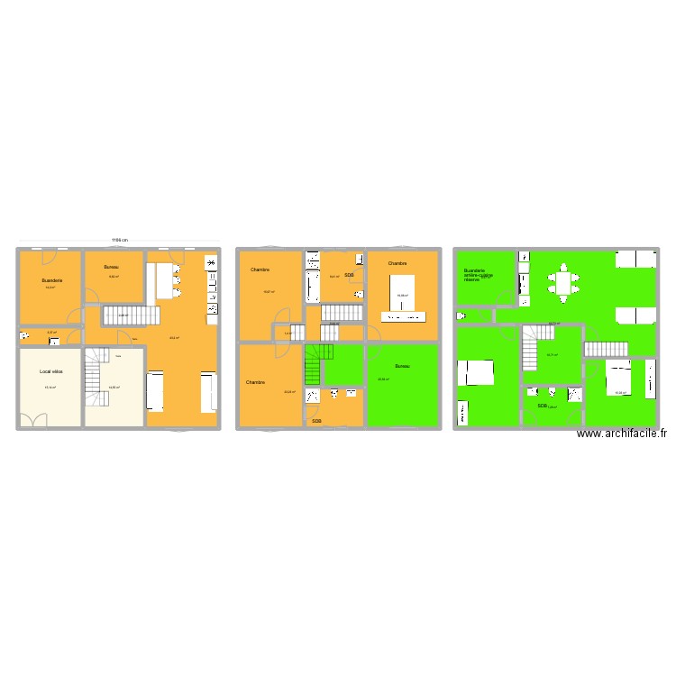 Hambursin 6. Plan de 19 pièces et 308 m2