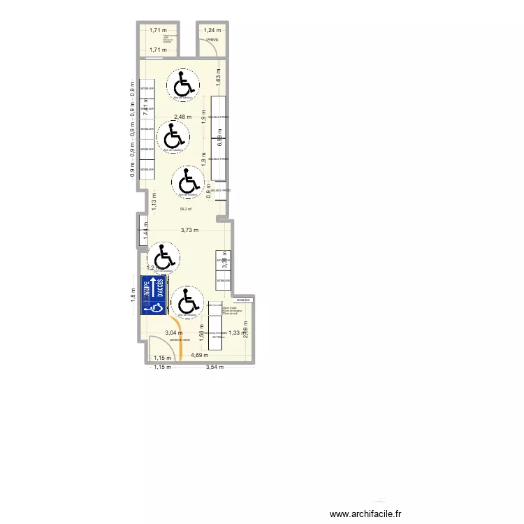 EPICERIE KREOLE. Plan de 2  et 60 m²