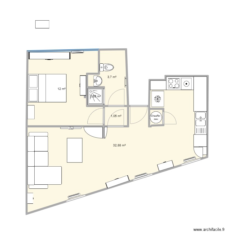 Plan Dana. Plan de 5 pièces et 50 m2