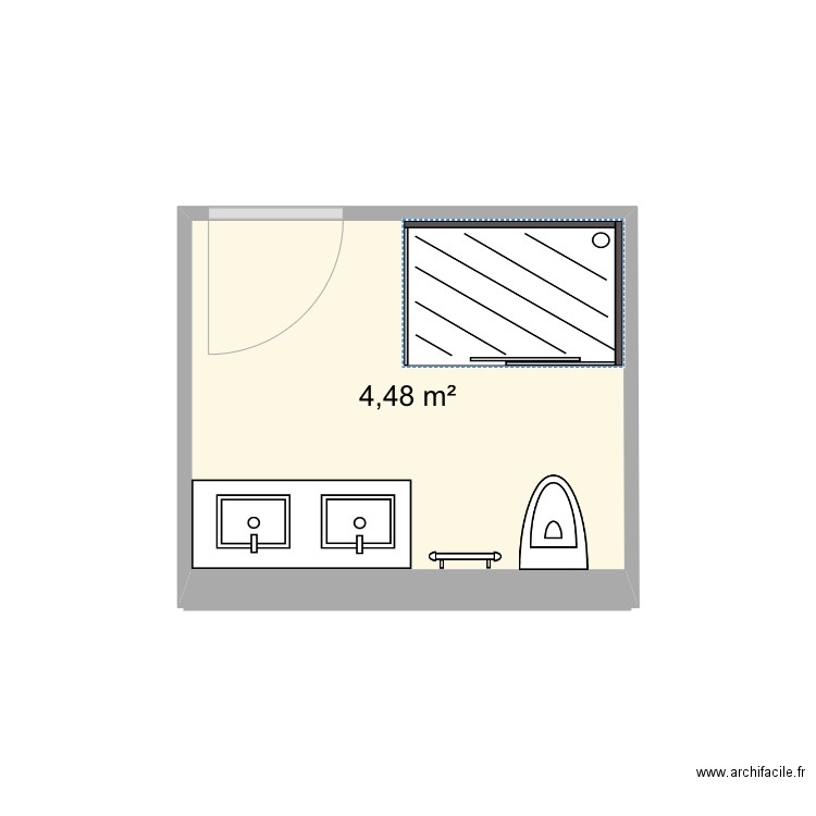 Brignais. Plan de 1 pièce et 4 m2