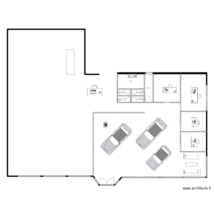ESPACE nouvelle marque. Plan de 11 pièces et 67 m2